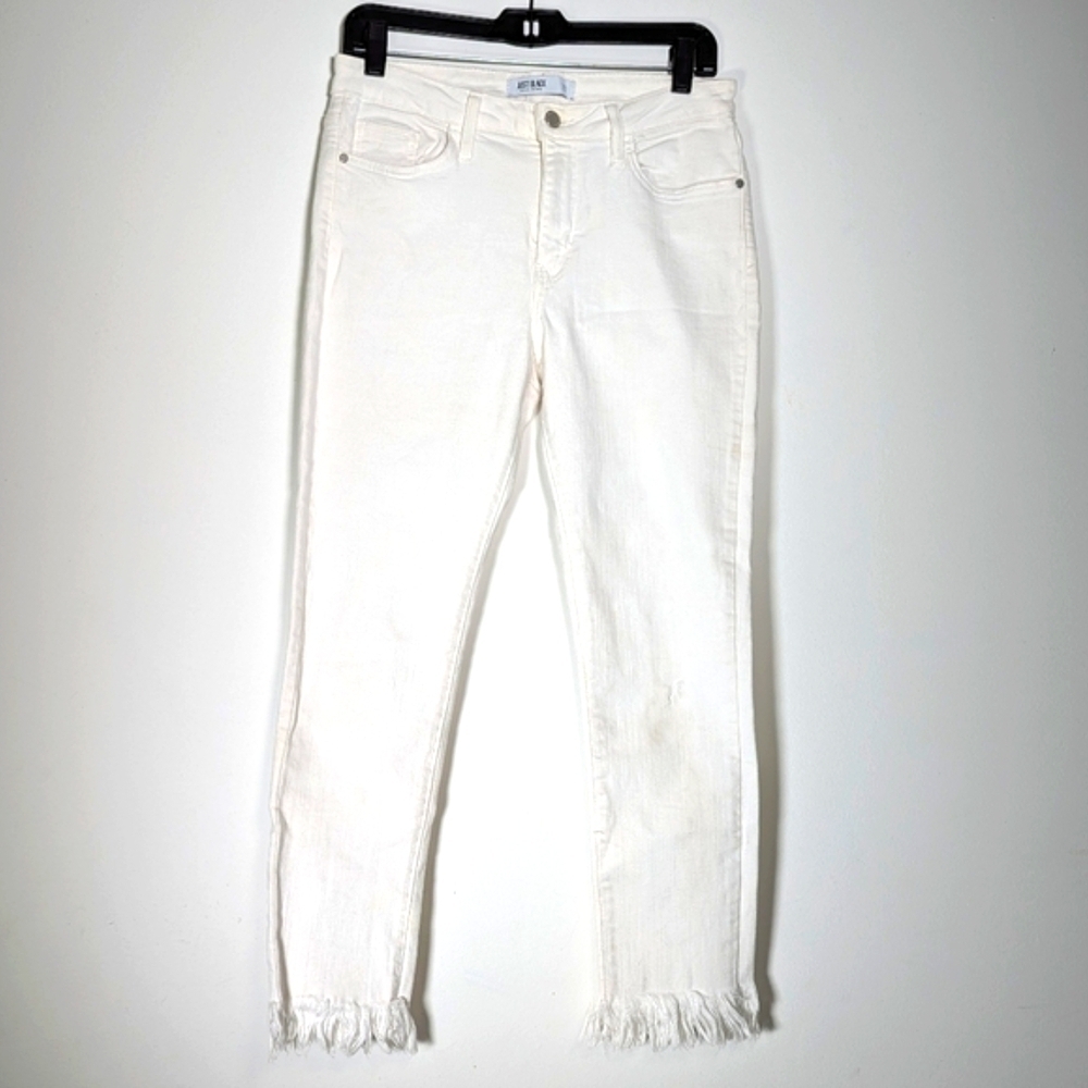 Just Black White Cropped Jeans 30